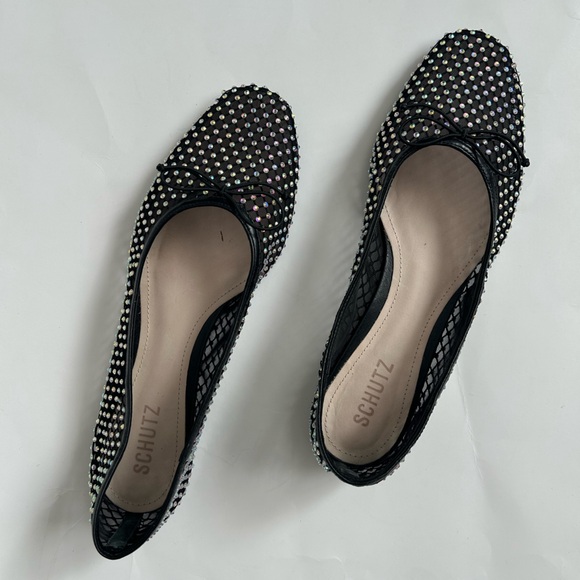 Schutz Polynna Ballet mesh sparkle Flat shoes sz 10 - Picture 3 of 8